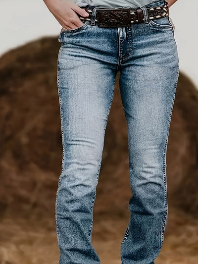 Linda's style | Retro Plain Denim Jeans