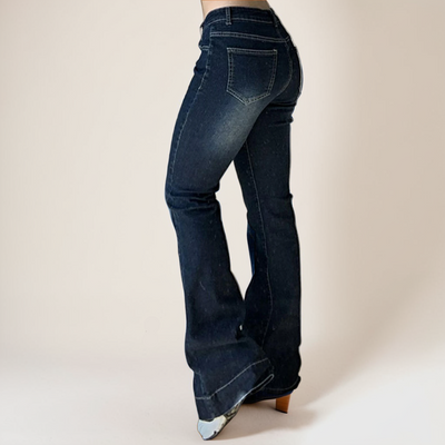 Grace Flow | Women's Gradient Low-Waist Flared Jeans