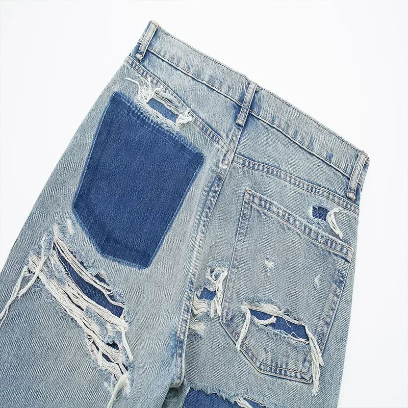 Linda's Vibe | Casual Gradient Distressed Jeans