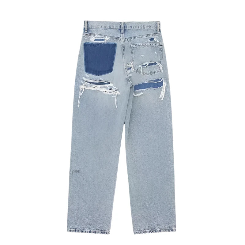 Linda's Vibe | Casual Gradient Distressed Jeans