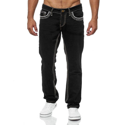 Men's Monochrome Straight-Leg Jeans