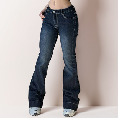 Grace Flow | Women's Gradient Low-Waist Flared Jeans